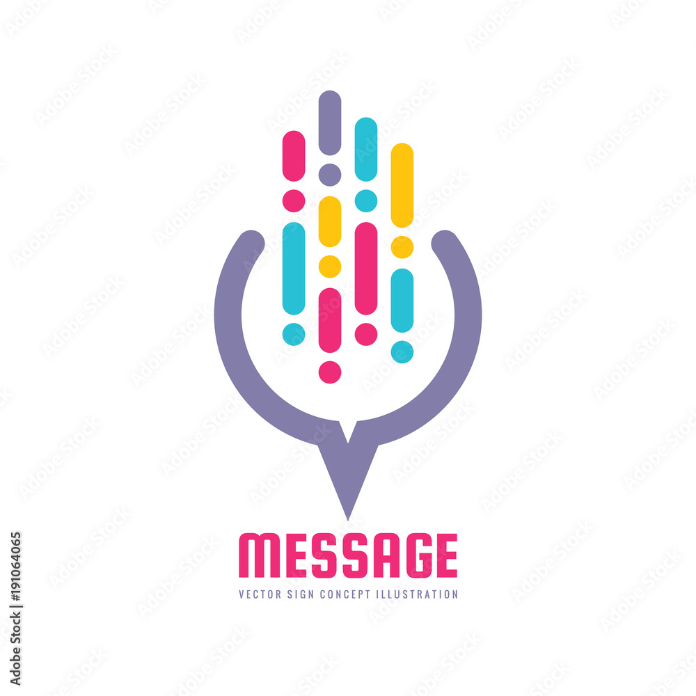 Poster message - vector logo template concept illustration in flat style. abstract web communication creati