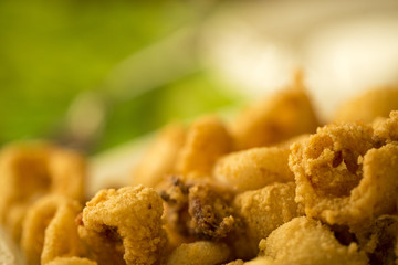 Fried fish image unfocused