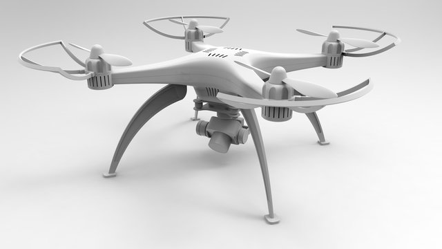 3d illustration of a drone on a white background