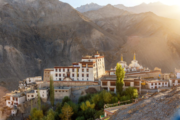 Lamayuru temple in Leh ladakh on the hill in mountain valley