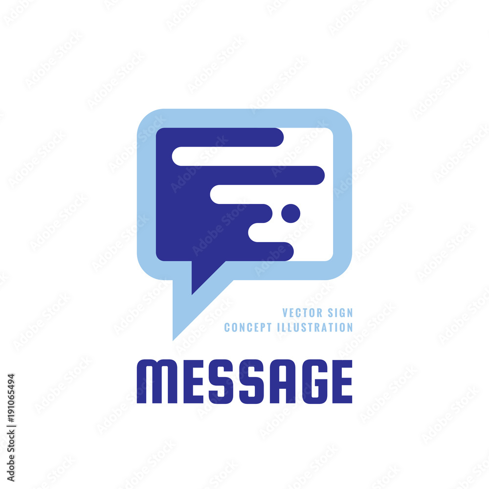 Poster message - speech bubbles vector logo concept illustration in flat style. dialogue talking icon. chat