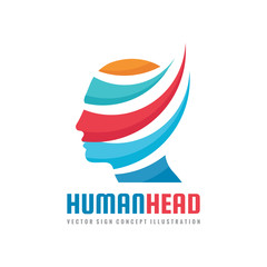 Human head - concept business logo template vector illustration. Creative idea abstract sign. Graphic design element. 