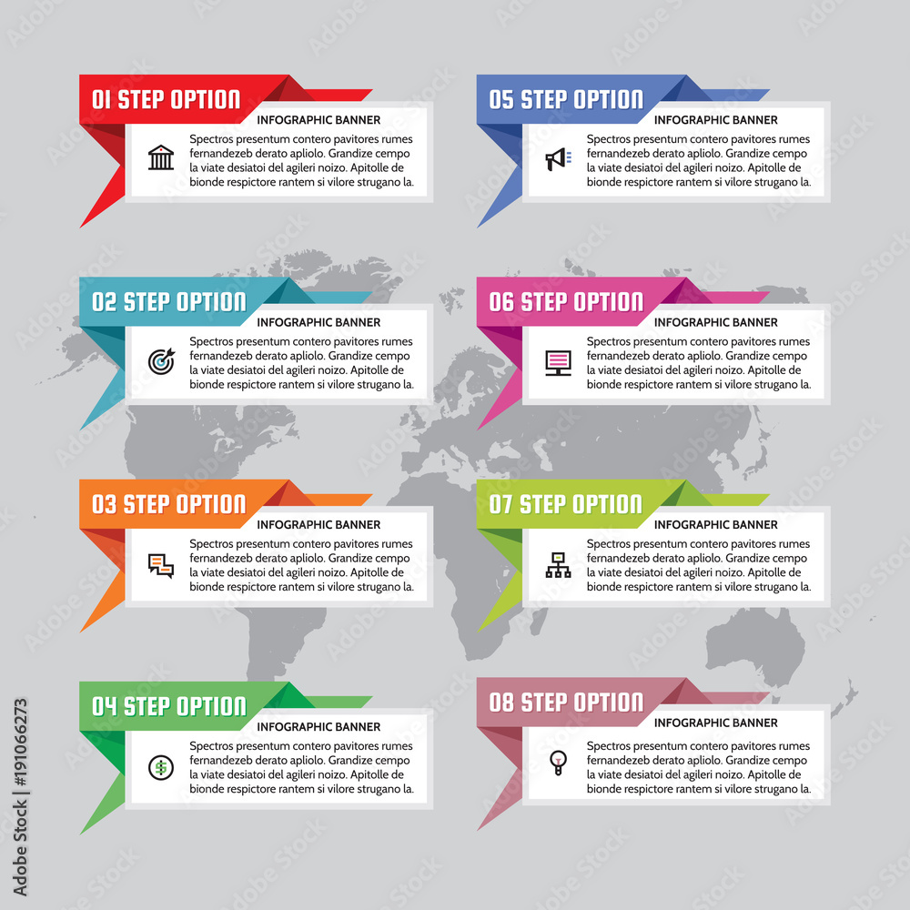 Poster infographic business concept - colored horizontal vector banners in origami style. infograph creativ