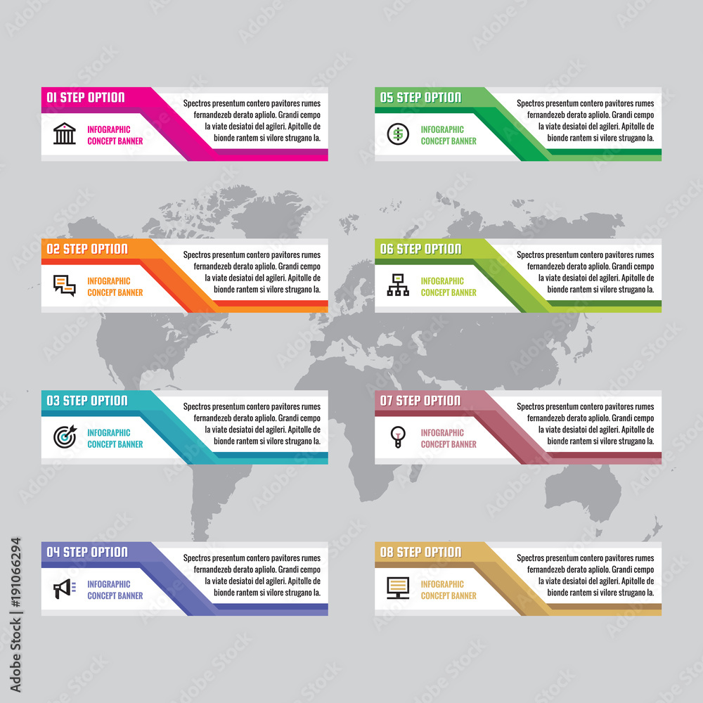 Poster infographic business concept - colored horizontal vector banners in geometric style. infograph creat