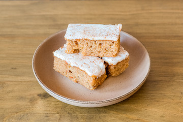 Theee Slices of Beautiful carrot cake
