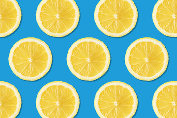 Creative layout made of lemons. Flat lay. Food vegan concept.