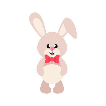 cartoon cute bunny with tie