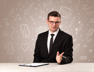 Businessman sitting at a desk