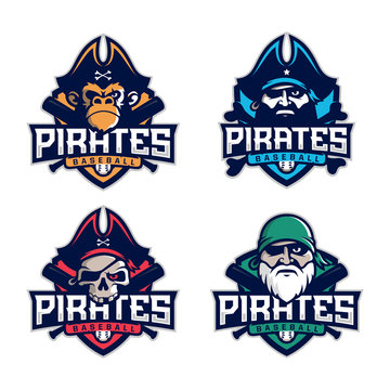 Modern professional set emblem pirates for baseball team