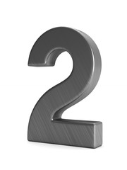 Naklejka premium Number two on white background. Isolated 3D illustration