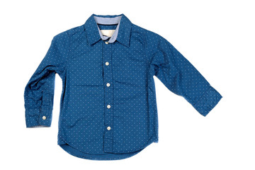 Blue fashionable men's shirt. Isolate on white