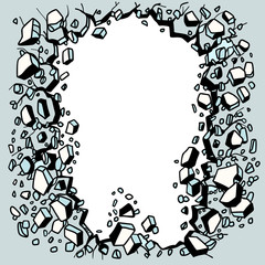 break in the wall destructive background