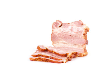 smoked bacon isolated