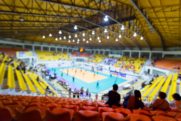 Sport background blur, blurred volleyball match.