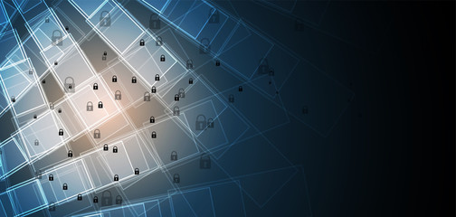 Cybersecurity and information or network protection. Future technology web services for business and internet project