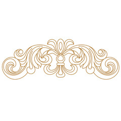 Vintage baroque ornament, corner. Retro pattern antique style acanthus. Decorative design element filigree calligraphy vector. - stock vector