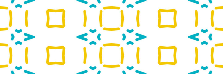 Retro geometric pattern in repeat. Fabric print. Seamless background, mosaic ornament, vintage style. 