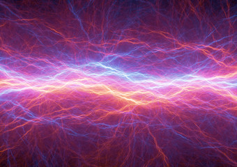 Fire and ice plasma lightning, electrical background