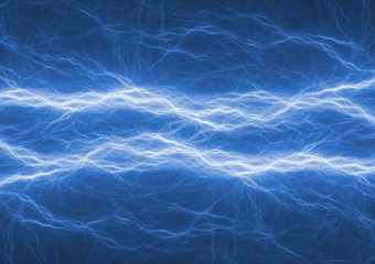 Blue electrical lightning background, abstract plasma abstract