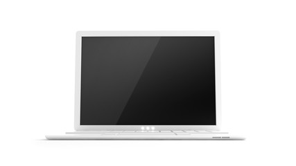 Stylish, modern, thin laptop. 3d illustration, 3d rendering.