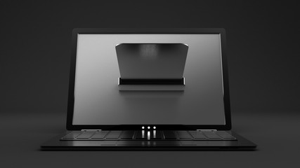 Laptop Cyber ​​Monday concept. 3d illustration, 3d rendering.