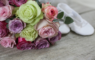 ballet shoes and roses