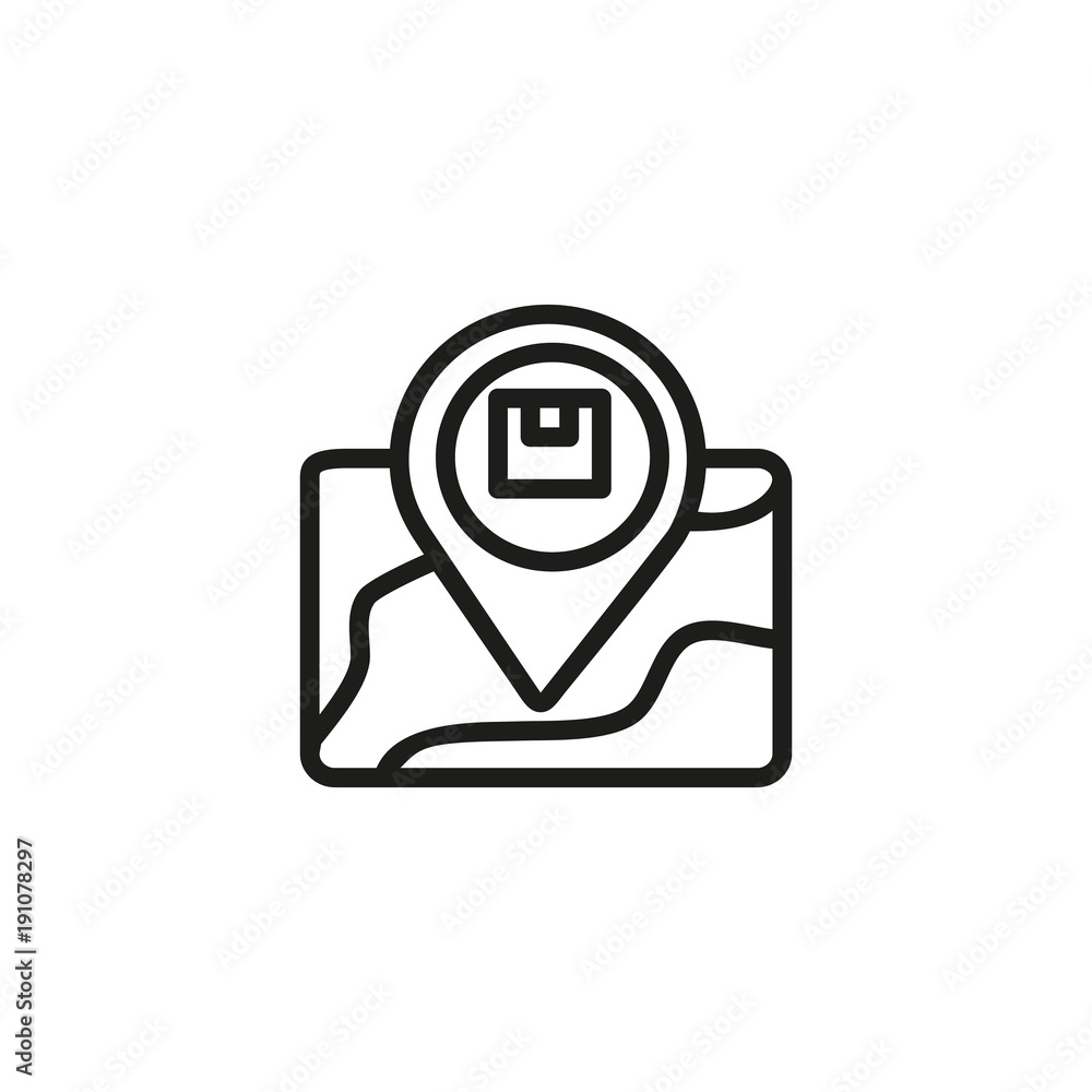 Poster map with pin pointer icon