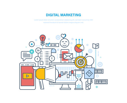Digital marketing, media planning, social media, online business and purchasing.