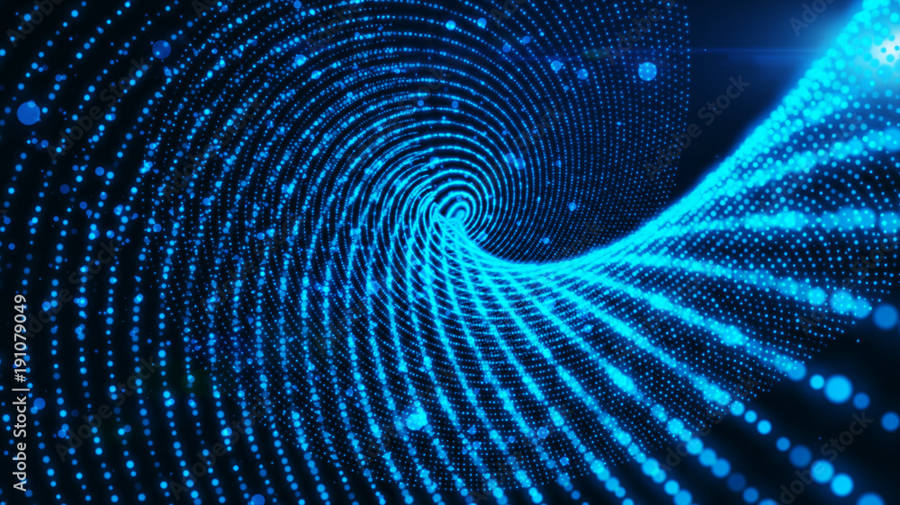Poster abstract background with white and blue moving and flicker particles. backdrop of bokeh.