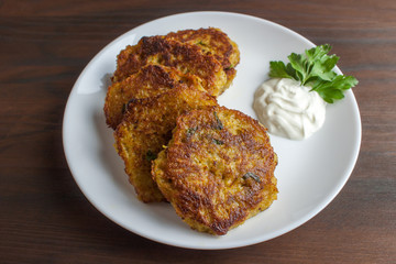 Potato pancakes on a plate