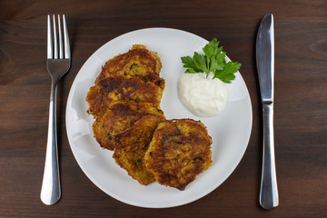 Potato pancakes on a plate
