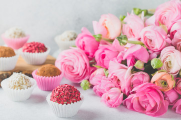 Ranunculus bouquet and homemade balls