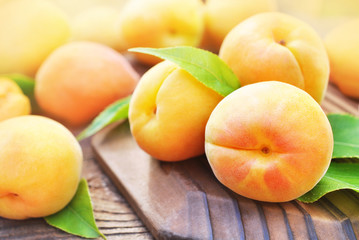 Fresh ripe sweet apricots, selective focus, toned