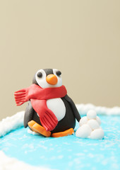 Winter Penguin Sculpture