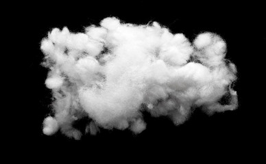 Closeup of cotton fiber on black background