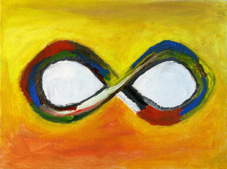 Infinity sign, oil painting