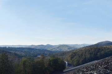 Beautiful mountain views and morning sky Background In Asia 