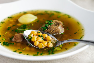 Soup piti with mutton and chickpeas. Petey
