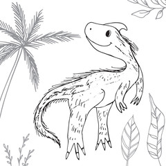 Stylized dinosaur of the middle to late Cretaceous period