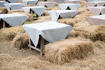 Straw of chair and table,country party