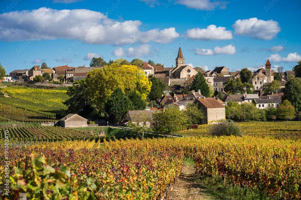 Wall mural village de Bourgogne