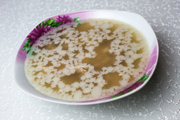 Jellied meat on a plate