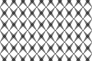 Abstract line arrows - black and white - vector pattern