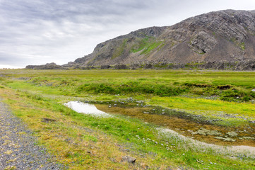 Fototapeta na wymiar Rocky landscape along the Varanger National Tourist Route, Finnm