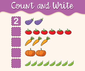 Math worksheet template count and write