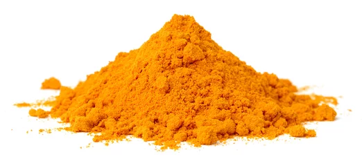 Fotobehang turmeric powder isolated on the white background © Amy Lv