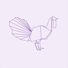 Origami turkey paper art