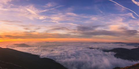 El mar de nubes.Vista dezde el mirador de Monreal, Navarra