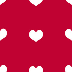 White heart seamless on red background