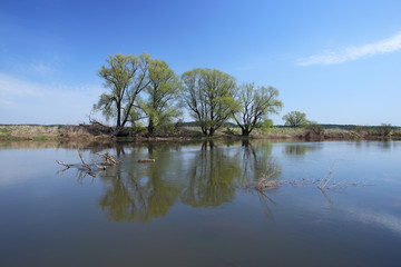 Small river in early spring, Russia